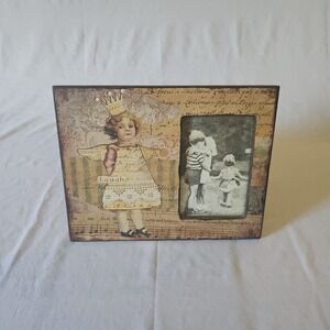 Classic Antique-Style Angel Laugh Music Note Brown Picture Frame fits 3x5 photo